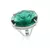 Anel Oval Clássico Turmalina Verde Banho de Ródio - comprar online