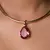Pingente Origem Gota Fecho Click Safira Rosa