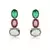 Brinco Olívia Ametista Verde e Rosa e Turmalina Banho de Ródio - comprar online