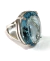 Anel Oval Clássico Água Marinha Banho de Ródio - Viviane Galbas