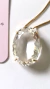 Pingente com Corrente Oval Cristal Translúcido - comprar online