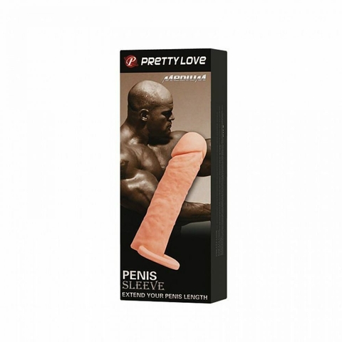 Capa Peniana Expansora em Cyberskin com Anel para Escroto - Pretty Love