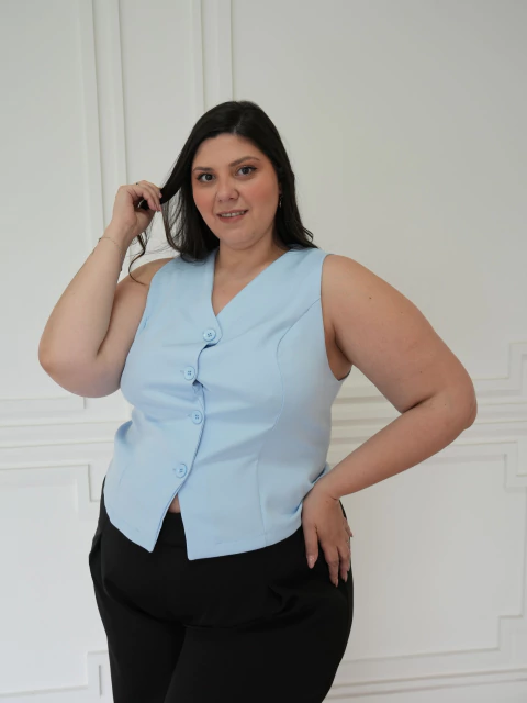 Chaleco Pensilvania - celeste pastel - comprar online