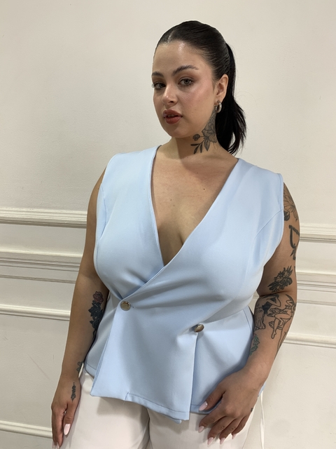 Chaleco penny celeste