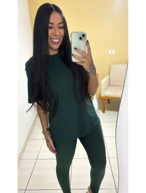 Conjunto Liso Semi poliamida - Verde escuro - comprar online