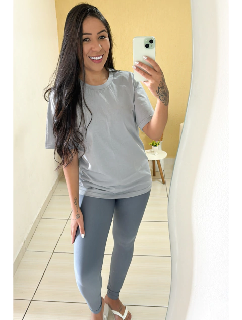 Conjunto Liso Semi poliamida - Cinza Médio