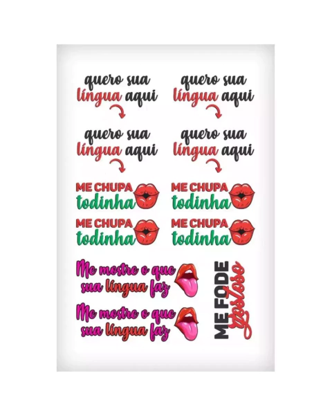 Cartela de Tatuagem Sexy Temporária