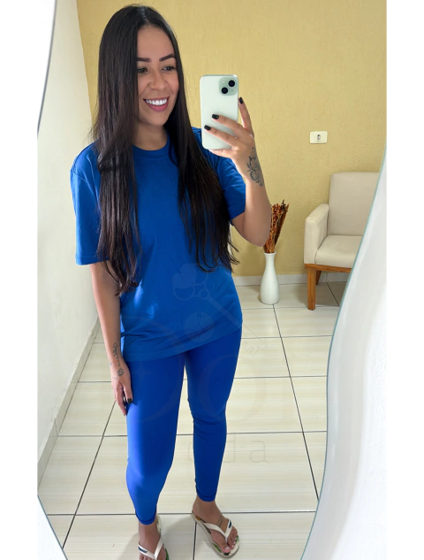 Conjunto Liso Semi poliamida - Azul royal