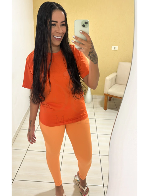 Conjunto Liso poliamida - Leg. laranja claro