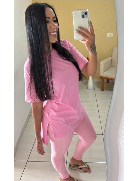 Vest Leg & Legging semi poliamida Rosa bebê - comprar online