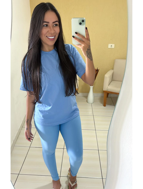 Conjunto Liso Semi poliamida - Azul claro - comprar online