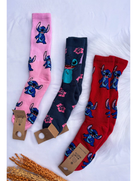 Meia Divertida cano alto - Stitch - comprar online