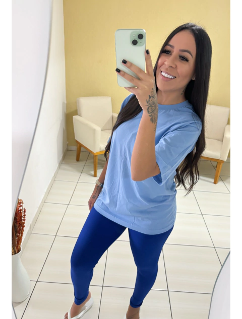 Conjunto Liso Semi poliamida - Azul claro e Royal