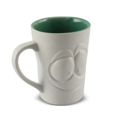 Caneca De Cerâmica 300ml Zé Rostress Ceraflame Gourmet Branco Fosco/Pistache