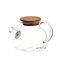Bule Chaleira De Vidro C/ Coador De Bico P/ Chá Em Aço Inox 500ml Bugatti