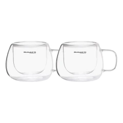 Conjunto C/ 2 Xícaras De Chá Parede Dupla Com Alça 200ml Bugatti