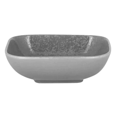 Tigela De Porcelana Quadrada Funda Com Pé 11x11x3,5cm 165ml Shale Cinza Rak Porcelanas - comprar online
