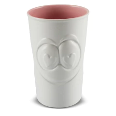 Copo De Cerâmica 500ml Zé In Love Mondoceram Branco Fosco/Algodão Doce