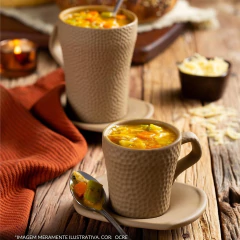 Caneca De Cerâmica Martelada 280ml Ceraflame Gourmet Ocre - comprar online