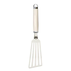 Espátula inox perfurada flexível de 33cm na cor creme da KitchenAid.