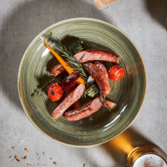 Prato De Porcelana Redondo Raso 18cm Sem Borda Rakstone Verde Rak Porcelanas na internet