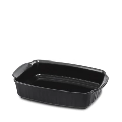 assadeira de cerâmica retangular preta 