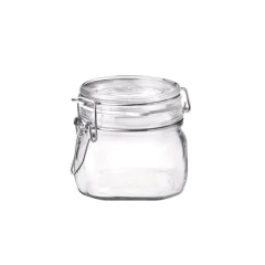 Pote de vidro hermético de 500ml da Fido Bormioli Rocco, ideal para armazenar alimentos.
