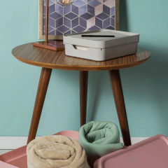 Caixa Organizadora Cube M 10,5 Litros C/ Tampa Branco - loja online