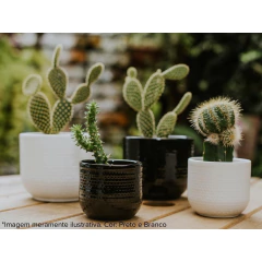 Vaso Cachepot De Cerâmica Colméia 14cm Preto Ceraflame Decor - comprar online