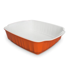 Assadeira Travessa Twist 26.5x20x6.5cm 1700ml Laranja/Branco Ceraflame Gourmet