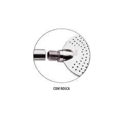 Bomba de chimarrão inox redonda com bico rosqueável e design perfurado.