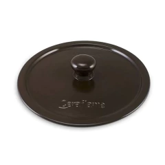 tampa de cerâmica chocolate / marrom com o pegador em formato de bolinha