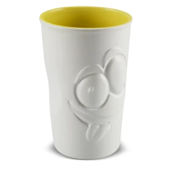 Copo De Cerâmica 500ml Zé Lelé Ceraflame Gourmet Branco Fosco/Amarelo Pirulito - comprar online