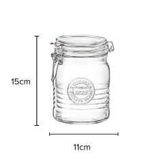 pote de vidro redondo hermético fechado e suas medidas