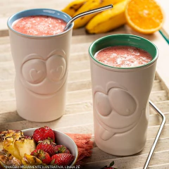 Copo De Cerâmica 500ml Zé Tolerância Ceraflame Gourmet Branco Fosco/Amarelo Pirulito na internet