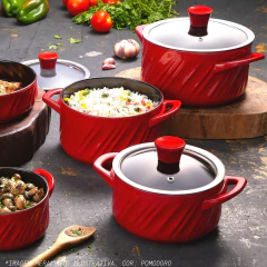 Panela Alta De Cerâmica Ceraflame Twist 24cm 7500ml Pomodoro - loja online