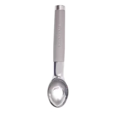 Colher de sorvete cinza KitchenAid com cabo em material resistente.