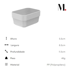 Organizador De Gavetas Logic Mini 11,5x8,5x5,5cm Branco OU na internet