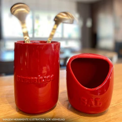 Porta Utensílios E Talheres De Cerâmica 1300ml Ceraflame Gourmet Vermelho - comprar online