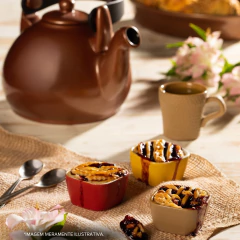 Tigela Quadrada De Cerâmica 6cm 50ml Ceraflame Gourmet Vermelho na internet