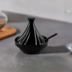 Mini Tagine Saleiro Twist De Cerâmica Ceraflame Gourmet Preto - comprar online