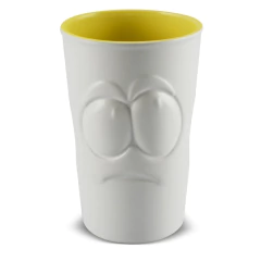 Copo De Cerâmica 500ml Zé Tolerância Ceraflame Gourmet Branco Fosco/Amarelo Pirulito