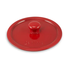 tampa de cerâmica vermelho / pomodoro com o pegador em formato de bolinha