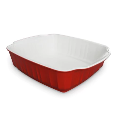 Assadeira Travessa Twist 26.5x20x6.5cm 1700ml Vermelho/Branco Ceraflame Gourmet