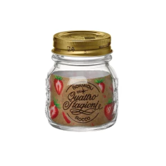 pote de vidro redondo com tampa de metal de rosquear