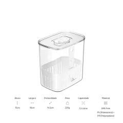 Organizador de Temperos 1,5L Clear Fresh OU 10 x 14,5 x 15cm OU - comprar online