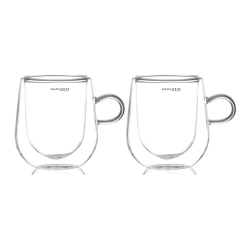 Conjunto C/ 2 Canecas Parede Dupla Com Alça 300ml Bugatti