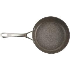 frigideira vinte e quatro centímetros de alumínio cinza com cabo em aço inox 