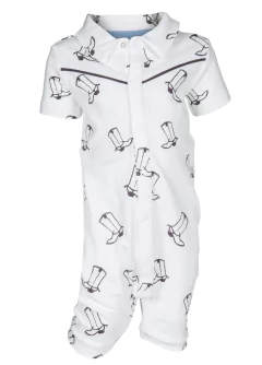 Body Noeser Boots Branca e Cinza - 62/68 cm