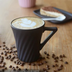 Caneca De Cerâmica Twist Tulipa 300ml Ceraflame Gourmet Grafite - comprar online